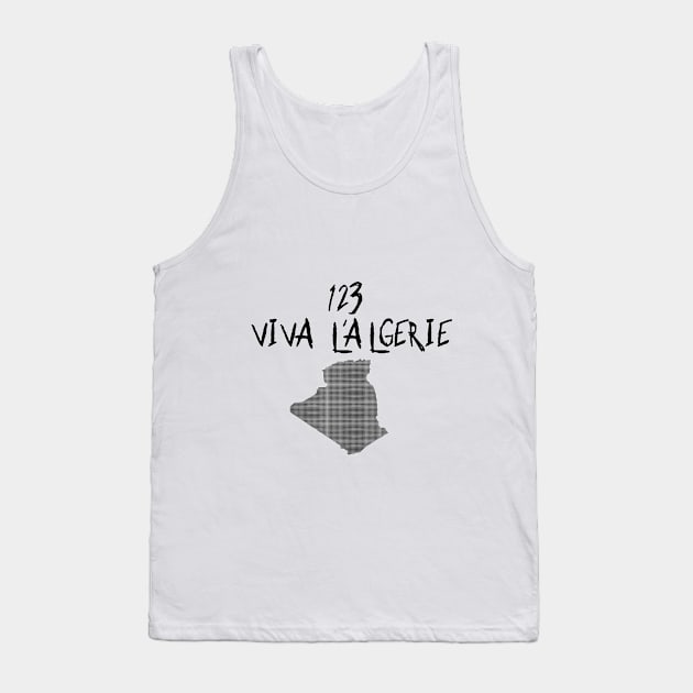 123 viva l'algerie, Algeria Map, Africa Cup Of Nations 2019 Tank Top by GNourH
